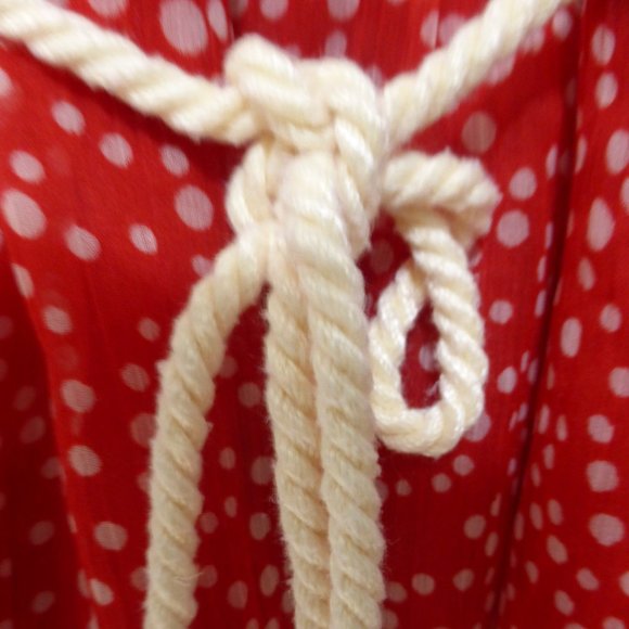 ZARA TRF COLLECTION, small, red polka dot spaghetti strap dress, rope belt BNWOT - Picture 6 of 11